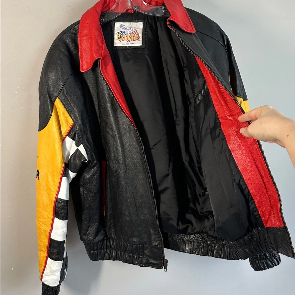 Vintage Bussman Racing Leather Jacket Size‎ L